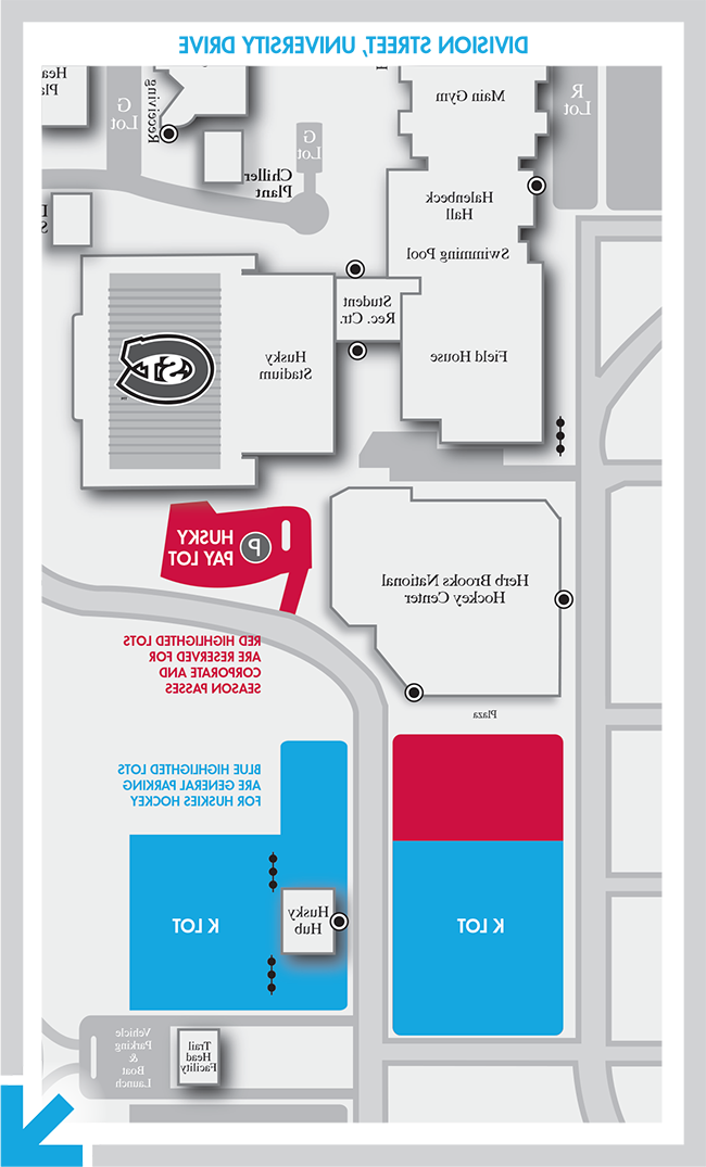 Campus map - parking - Huskies Hockey